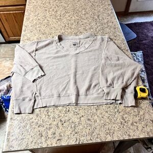 American Eagle Outfitters seriously lived in Beige waffle Sweater sweatshirt